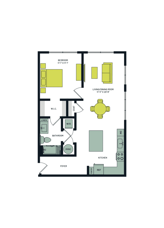 A20A Floor Plan at Vesta Parkside, Washington, DC