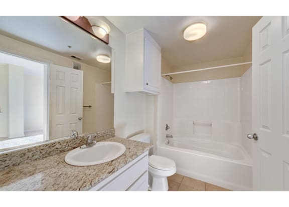Renovated Bathrooms With Quartz Counters at The Missions at Rio Vista, San Diego, 92108