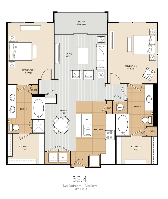 Two Bedroom Two Bath