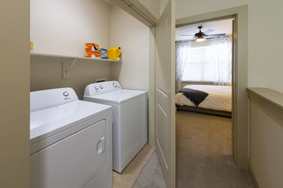 full size washer and dryer at the Townhomes at Woodmill Creek