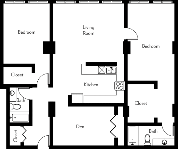 B2-T Floor Plan B2-T Floor Plan at The Luckman, Cleveland
