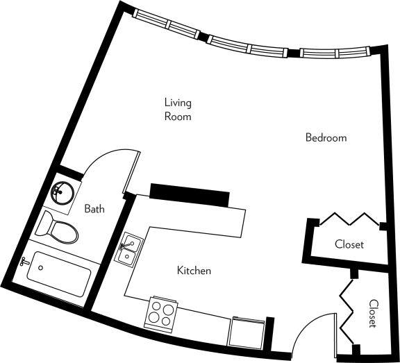 E1-A Floor Plan E1-A Floor Plan at The Luckman, Cleveland, Ohio