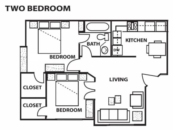 Floor Plan  2 bedroom 1 bath
