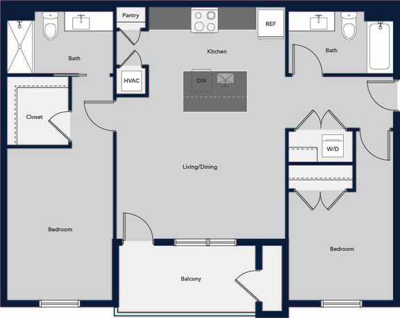 Two Bedroom Two Bath Floor Plan Two Bedroom Two Bath Floor Plan at Cielo, Santa Fe, New Mexico