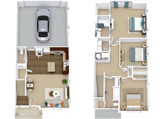 Floor Plan  3 Bedroom 1490 Sf