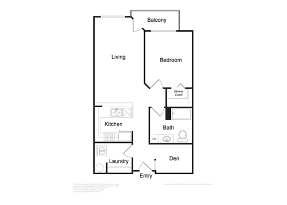 Floor Plan  1 Bedroom with Den