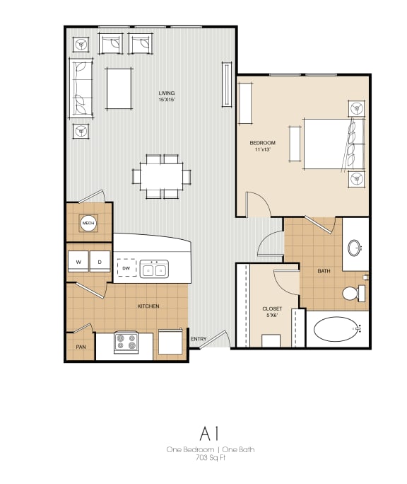 One Bedroom One Bath