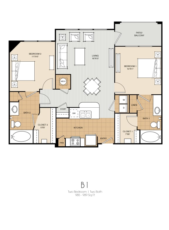 Two Bedroom Two Bath