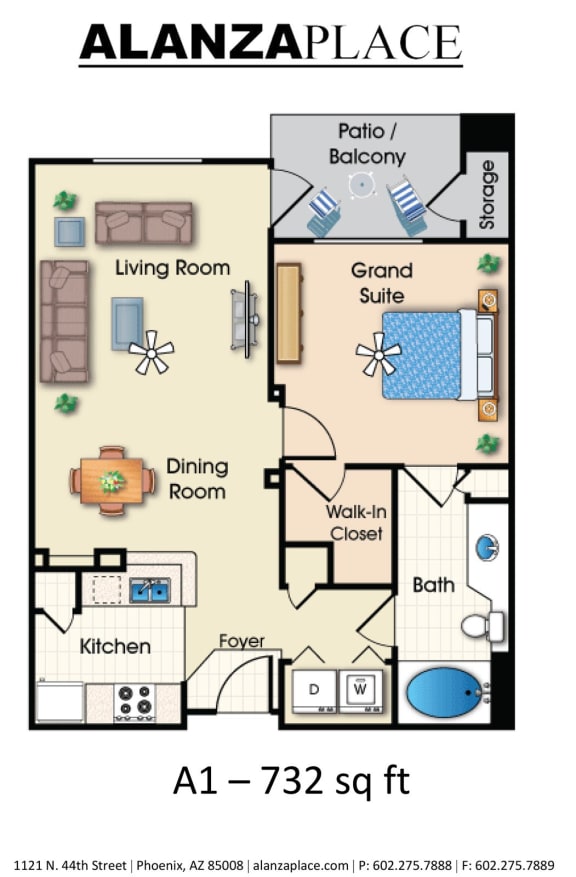 1, 2 & 3Bedroom Apartments in East Phoenix Alanza Place