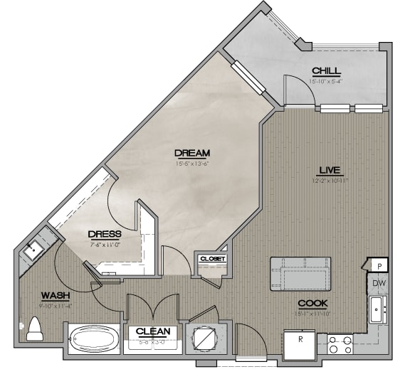 A4 835 sf Floor Plan