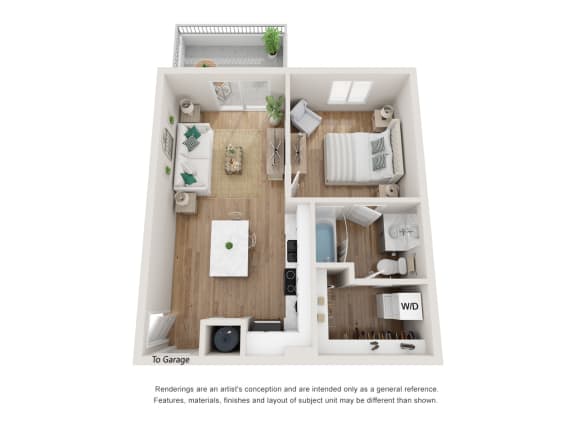 1 bedroom 1 bath Willow with Garage Access 1 bedroom 1 bath Willow with Garage Accessat Alma Apartment Homes, Henderson, NV, 89014