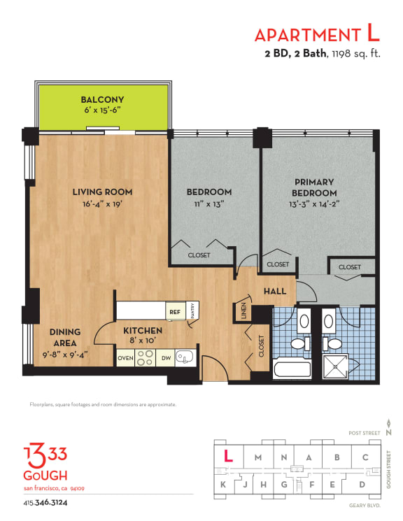 L 2 bedroom 2 bathroom