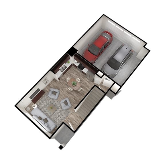 Arrowhead floor plan end unit with basement