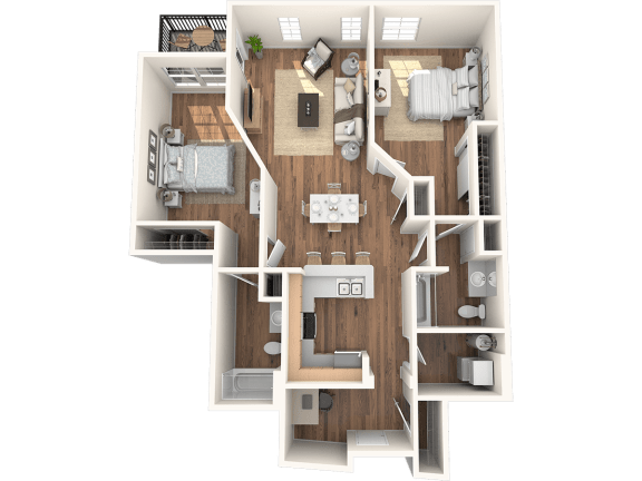 Bainbridge Floor Plan Bainbridge Floor Plan at The Pacifica Apartments, Tacoma, 98409