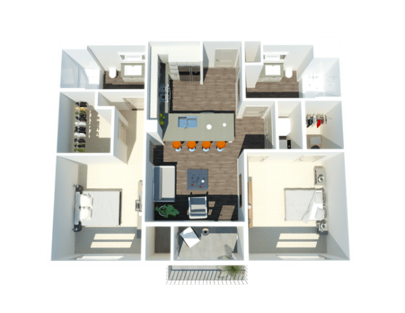 B1 two bedroom two bathroom