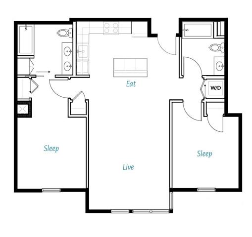 Floor Plan  Two bedroom Two bathroom