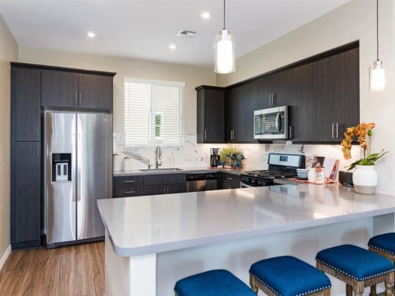 Fully Equipped Kitchens with Stainless Steel Appliance Package kitchen