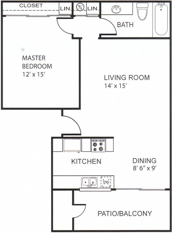 Floor Plan  B 692 SF Casa Ruiz floorplan