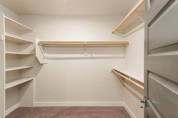 large closet with built-ins at Canvas on Blake, Denver, CO, 80205