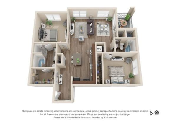 Floor Plan  Two Bedroom C Floor Plan at Rockvue, Broomfield, CO, 80021