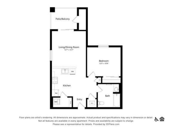 1B one bedroom one bathroom 1B one bedroom one bathroom at Alpine Vista, Colorado Springs, CO, 80922