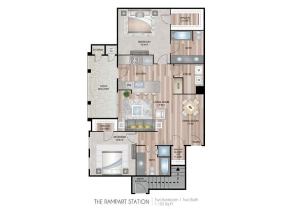 Rampart Station Floor Plan at Briargate on Main, Parker, CO, 80134
