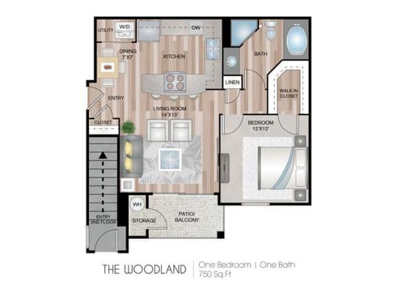 Woodland Floor Plan at Briargate on Main, Parker, CO, 80134