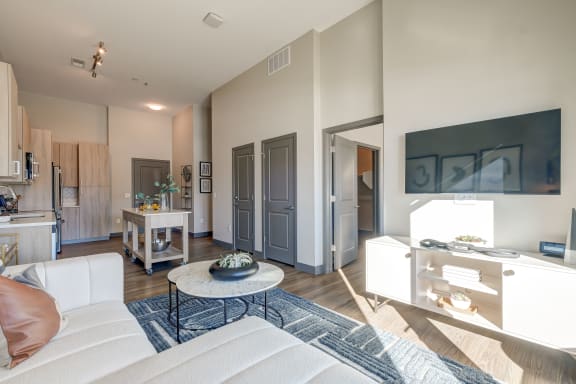 Wood-style flooring throughout