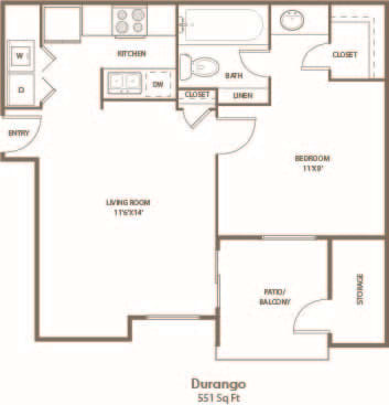Durango Floor Plan at AYA ABQ, Albuquerque, 87109
