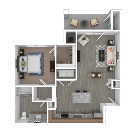Floor Plan  One bedroom One bathroom at Edgewater at the Cove, Oregon