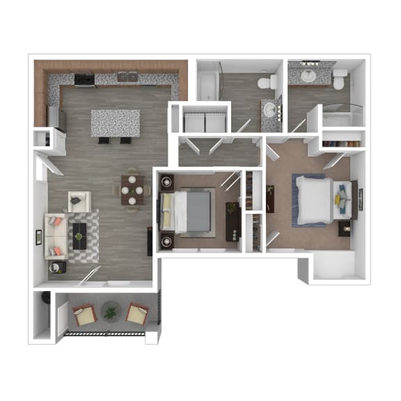 Floor Plan  Two bedroom Two bathroom at Edgewater at the Cove, Oregon City, OR
