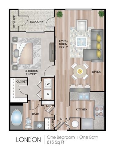London Floor Plan London Floor Plan at Notting Hill, Atlanta, GA