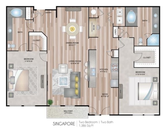Singapore Floor Plan Singapore Floor Plan at Notting Hill, Atlanta, 30346