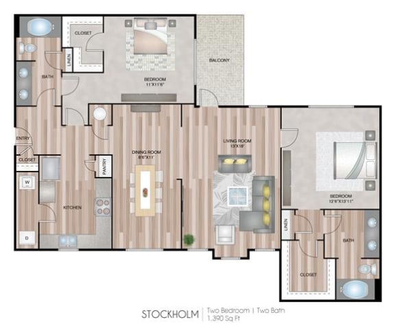 Stockholm Floor Plan at Notting Hill, Atlanta, Georgia