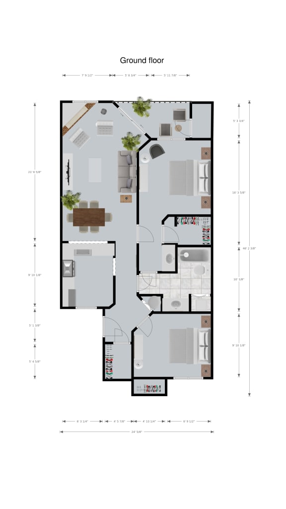 Two bedroom one bathroom