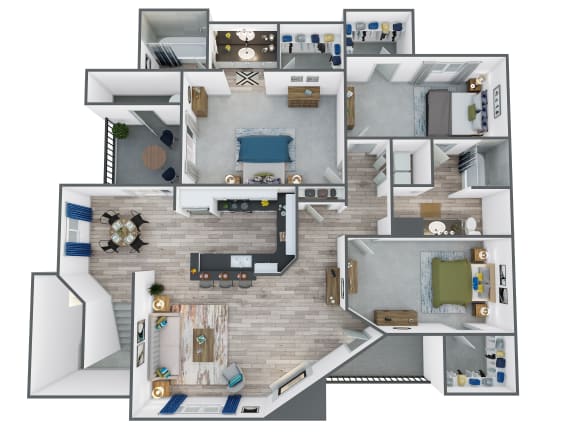 Floor Plan  Three Bedroom, Two Bathroom at The Springs at Continental Ranch
