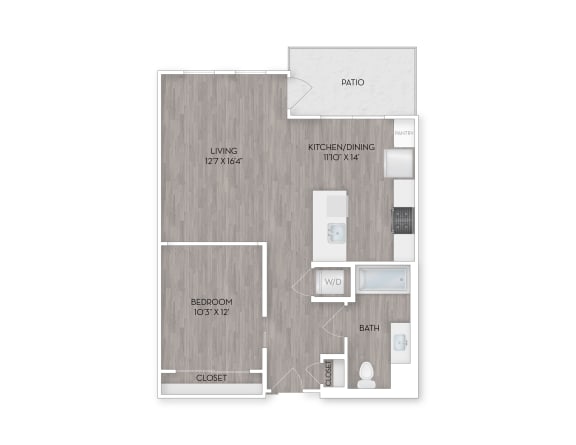 Pine Floor Plan at MV Apartments, California
