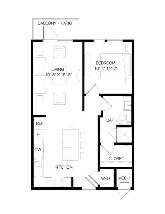 Floor Plan  Nexus East Apartments A2 Floor Plan