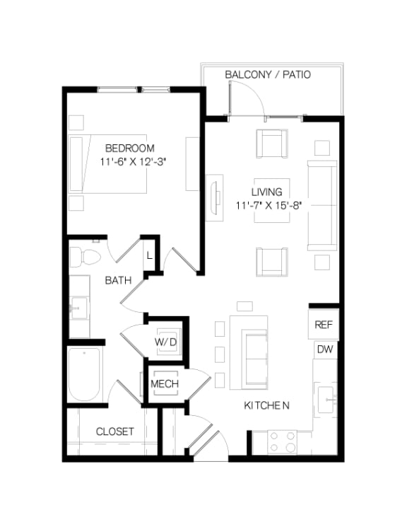 Nexus East Apartments A3 Floor Plan