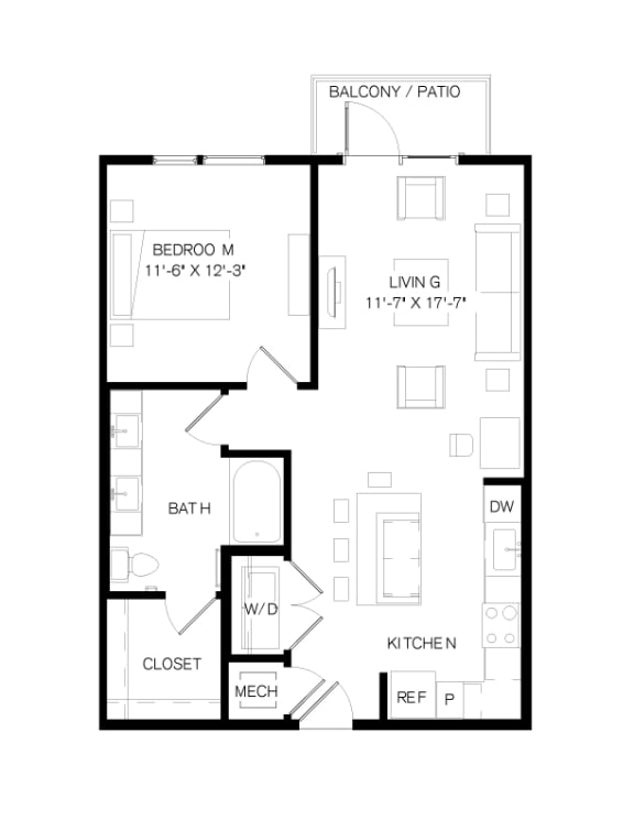 Floor Plan  Nexus East Apartments A4 Floor Plan