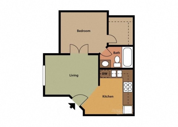 1 Bedroom- 2 WEEKS FREE - Move-in by January 31st floor plan