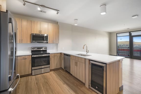Built-in wine or beverage fridge available in select apartment homes