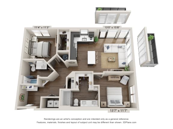 Floor Plan  Two Bedroom