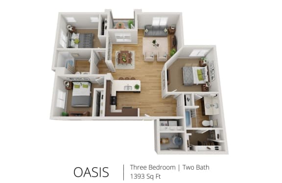Floor Plan  OASIS Floor Plan at SkyStone Apartments, New Mexico