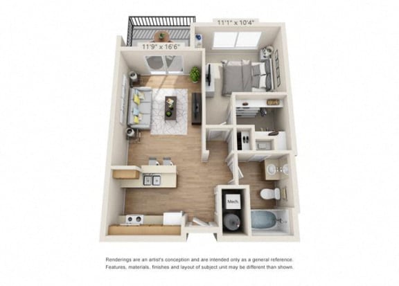 One Bedroom One Bedroom at 206, Hillsboro, Oregon