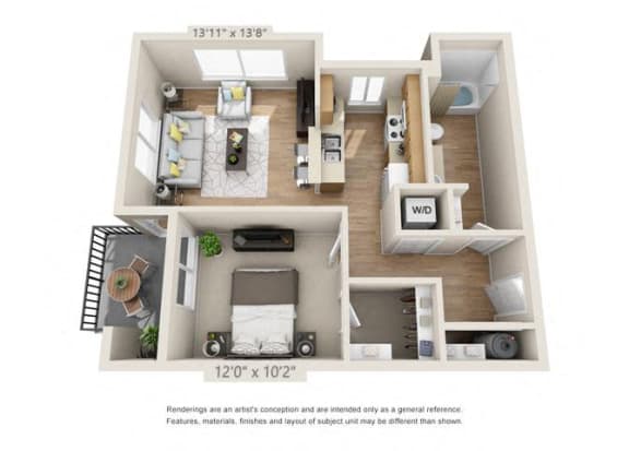 One Bedroom One Bedroom at 206 Apartments, Hillsboro