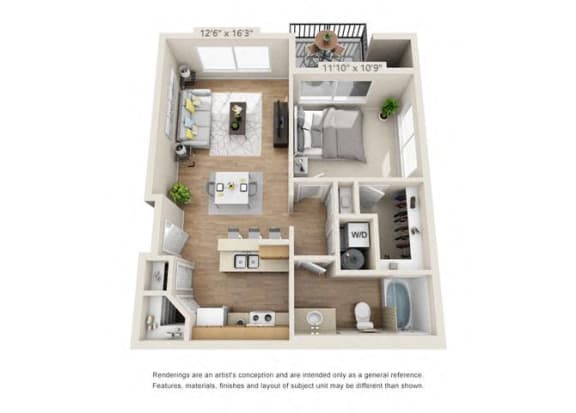 One Bedroom at 206 Apartments, Oregon