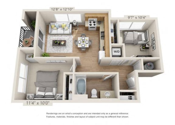 Floor Plan  Two Bedroom at 206, Oregon, 97006