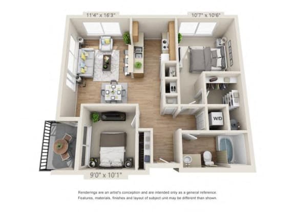 Two Bedroom Two Bedroom at 206 Apartments, Hillsboro