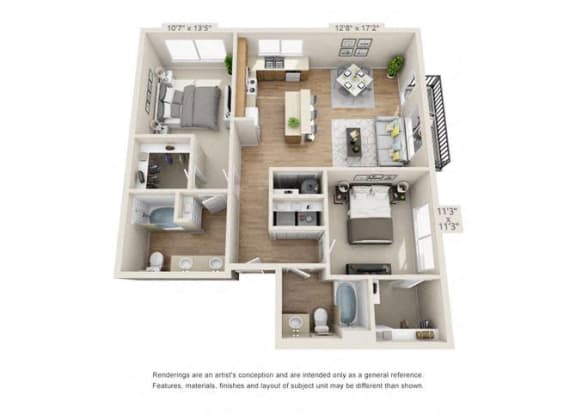 Two Bedroom at 206 Apartments, Oregon, 97006